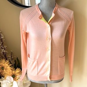 Marc Jacobs Peach Merino Wool Cardigan.  Size XS